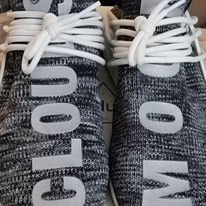 Pharrell Williams Adidas cloud and moon , black and white trainer sneakers